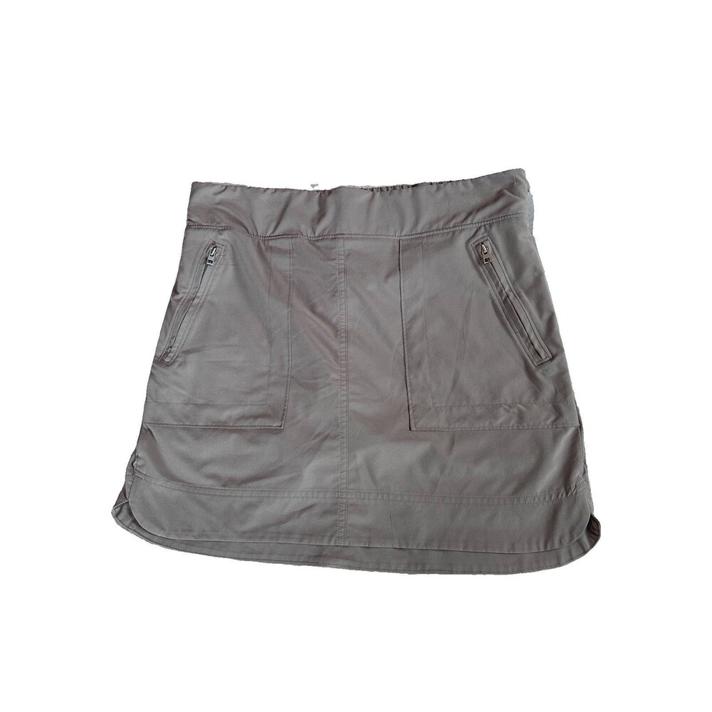 Athleta Skort Women Sz 8 Athleisure Casual Stretch Zip Pockets Gray Golf Tennis